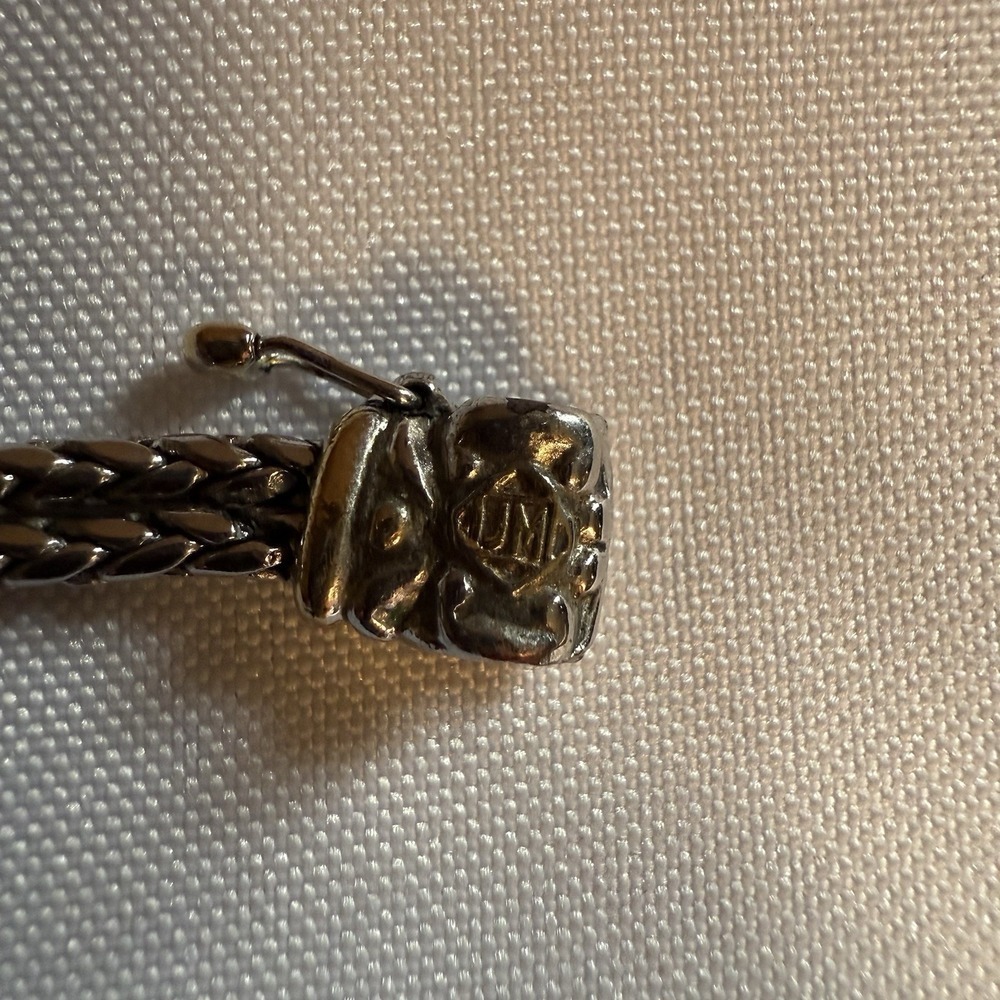John Mederios Two Tone 2 Strand Locking Bracelet Rhodium Silver And Gold Plated - Picture 11 of 12